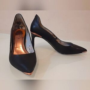 Ted Baker Heels, Size 5.5, black and rose gold